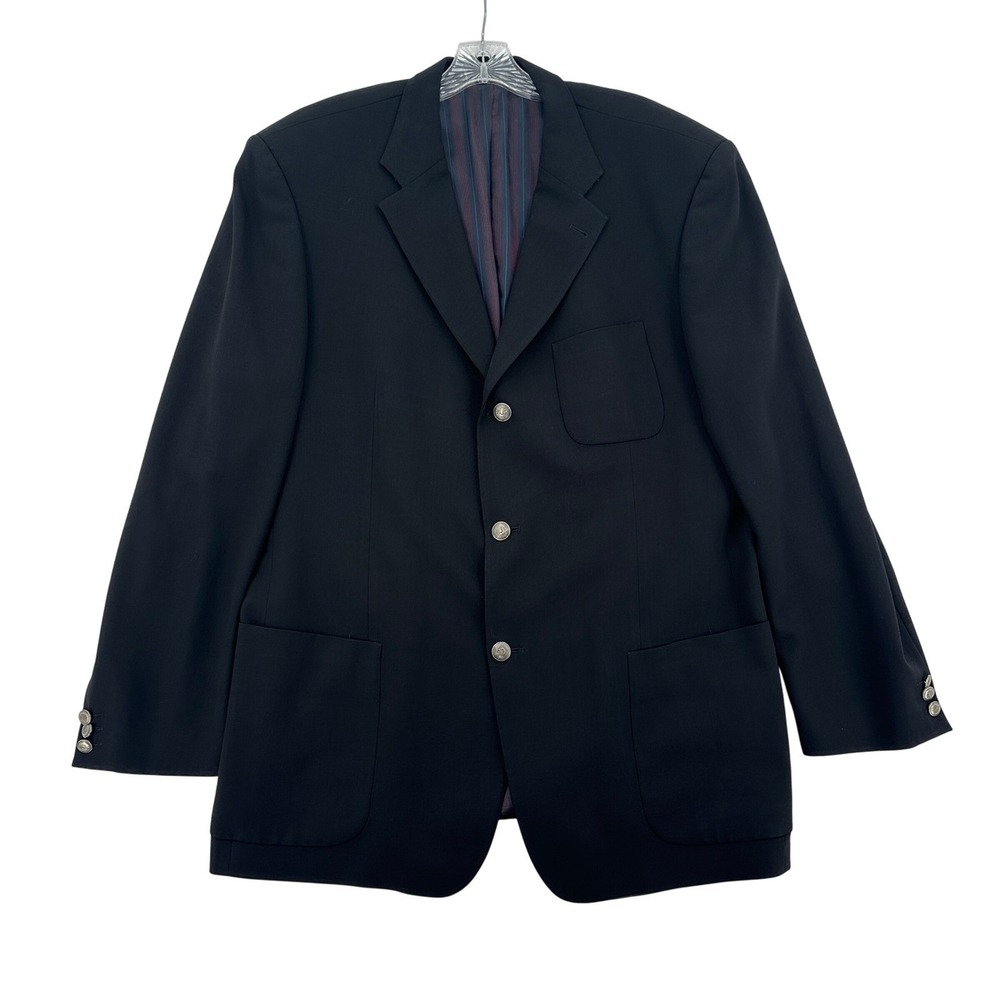 Hugo Boss Raffael Men Sz 44 S Super 100 Virgen Wool Black Blazer Suit Jacket